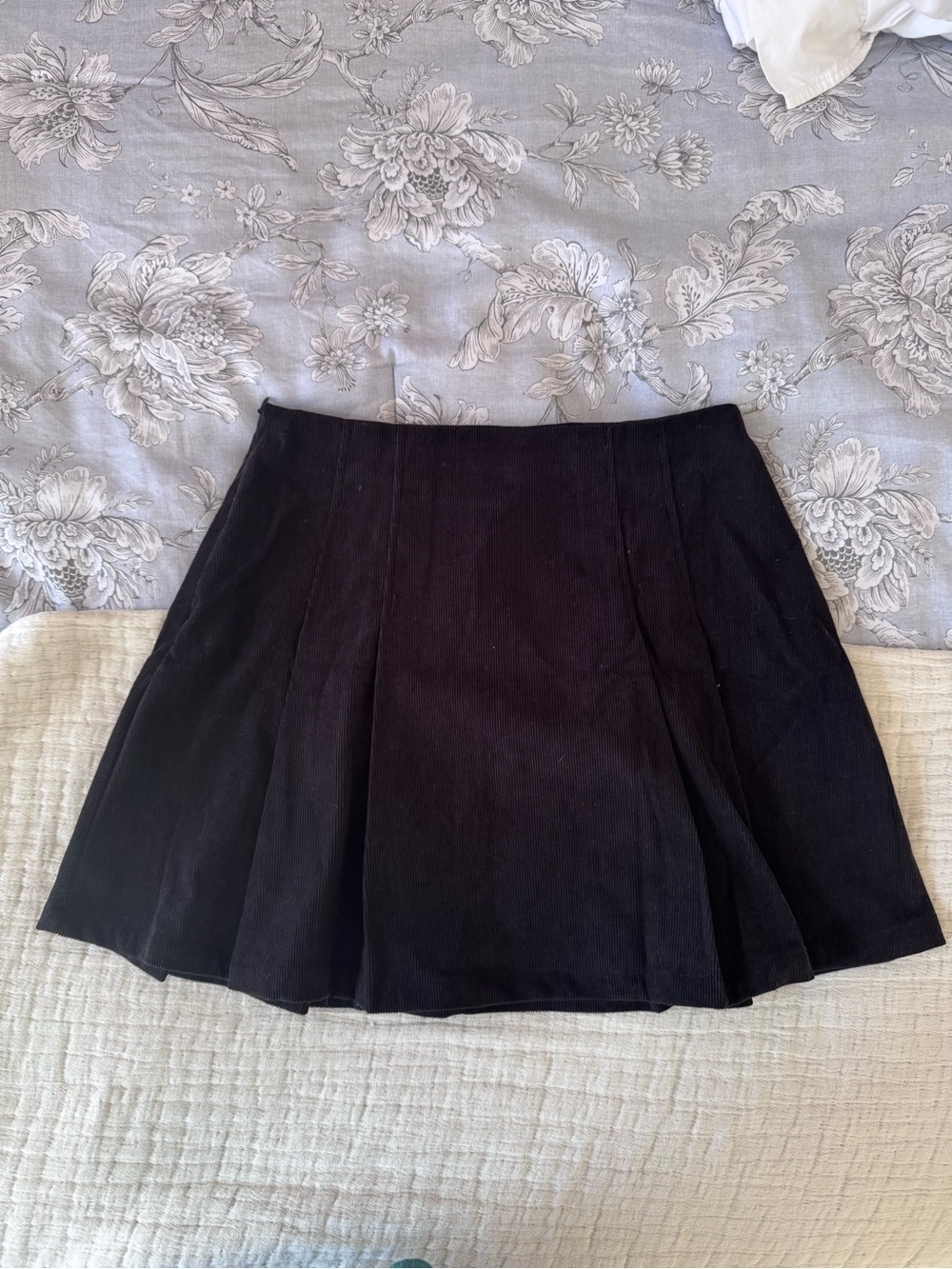 Cider Black Corduroy Skater Mini Skirt